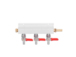 Divisor De Gas Co2 De 3 Vías Con Válvulas De Retención Integradas De 5/16 Pulgadas