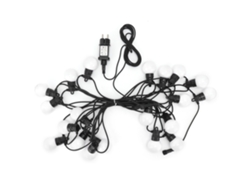 Luzes de cordão Bj-luz G50 à prova d'água, 10m, 20 LEDs para decoração festiva externa, branco quente.