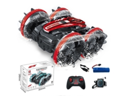 Coche anfibio de control remoto para niños, resistente al agua, con giros de 360° y derrapes, color rojo. Aeuzwr