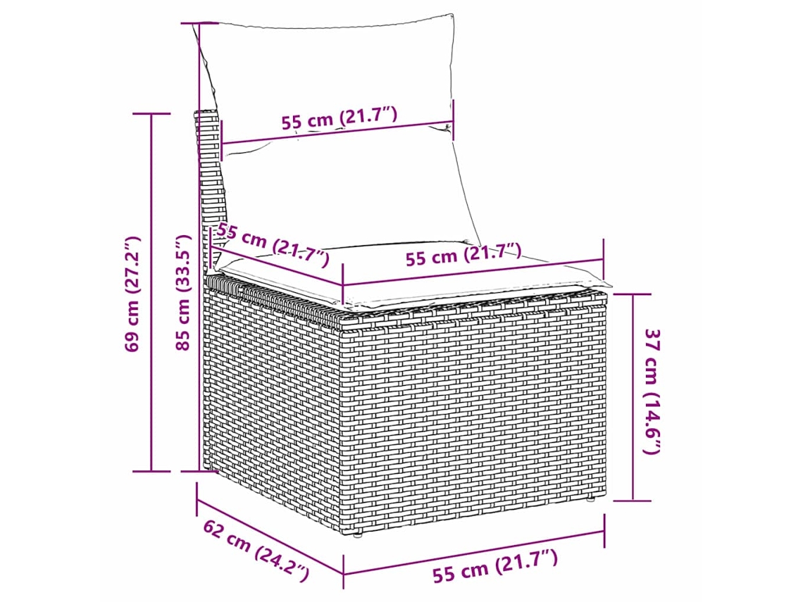 Maison Exclusive - Conjunto De Sofás De Jardín 13 Pcs Negro Ratán Sintético