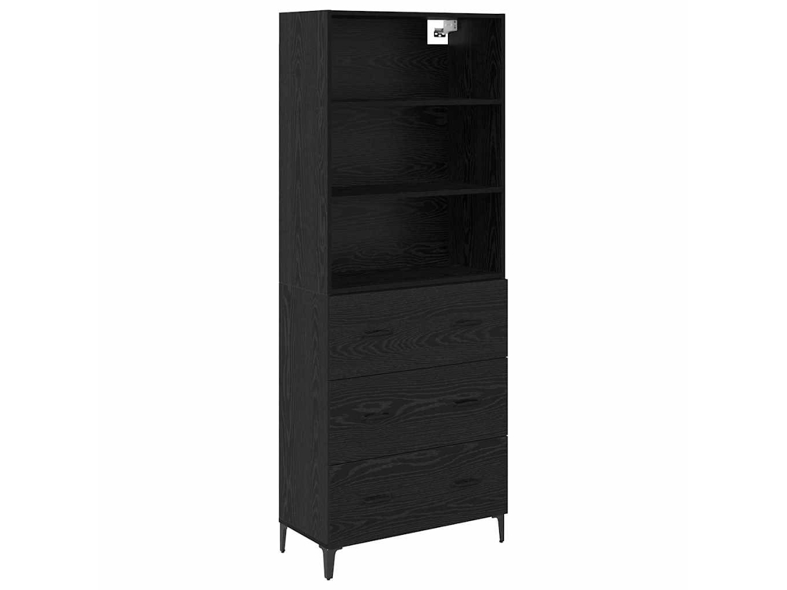 Aparador de madera procesada de roble negro MAISON EXCLUSIVE (69,5x34x180 cm)