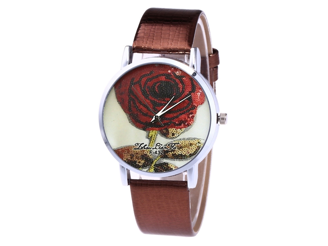 Reloj Analógico De Cuarzo Para Hombre Y Mujer Con Correa De Cuero Pu (café)