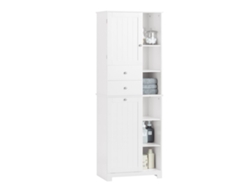 Armario Alto De Baño Con Cesto Para Ropa Sucia Bzr104-W SOBUY