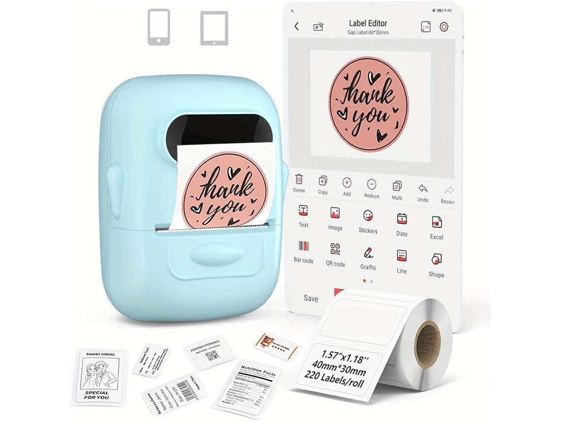 Impresora Termográfica P50 Inalámbrica, Compatible Smartphone, Rollos Autoadhesivos Incluidos.