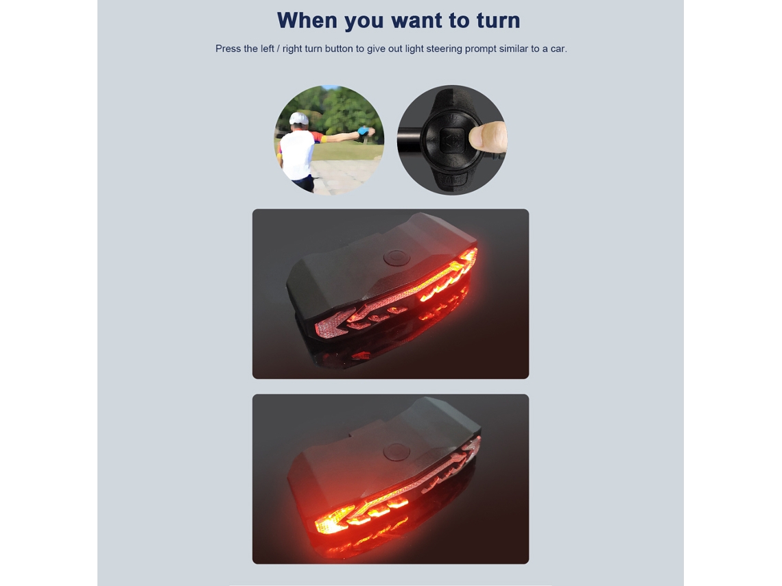 Luz Trasera Recargable Usb Para Bicicleta Con Sensor De Freno, Alta Visibilidad, Multifuncional Para Bicicletas De Carretera.