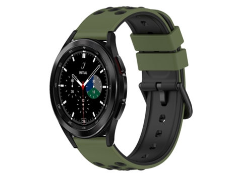 Correa de reloj inteligente para Samsung Galaxy Watch4 Classic 46 mm 20 mm Silicona bicolor (rojo + negro)