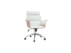 Sillón de Escritorio Blanco Y Madera Clara Elon MILIBOO