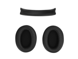 Kit De Almohadillas De Oreja De Espuma De Memoria De Cuero Proteico Y Almohadilla De Diadema Para W800bt Plus Negro