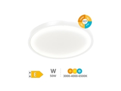 Plafón De Techo Led Belair (50w 3cct 5500lm) Ip44/ik4 Ø400x25mm Color Blanco