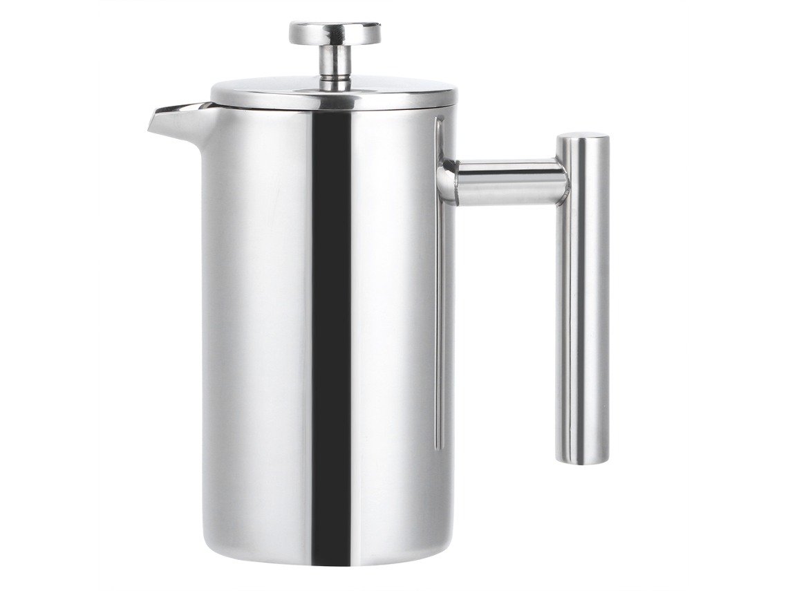 Jarra térmica de acero inoxidable de 350 ml para café y té con doble depósito y prensa