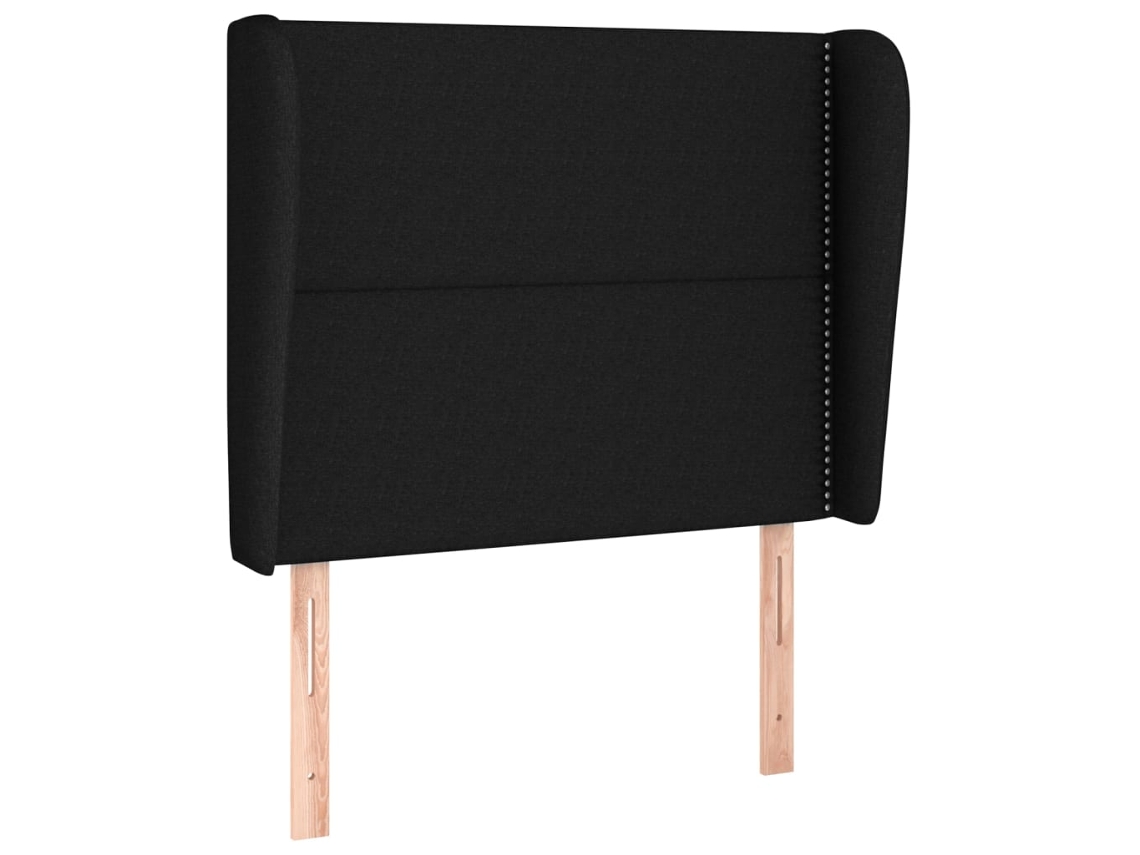 Maison Exclusive - Cabecero Con Orejas De Tela Negro 93x23x118/128 Cm