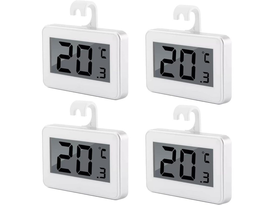 Termómetro digital inalámbrico e impermeable Rebe para refrigerador, 4 unidades, medidor de temperatura con pantalla LCD
