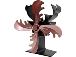 Ventilador térmico para chimenea de leña, circulación de aire (bronce)