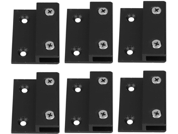 6 Clips De Montaje De Pared De Aluminio Para Espejo De Aleación Negra, Soporte