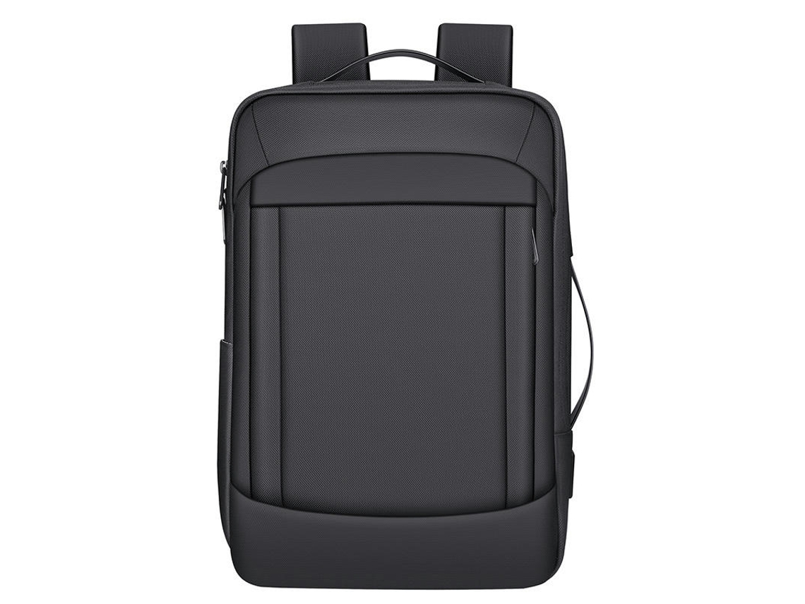 Mochila de negocios para hombres Mochila impermeable con puerto de carga USB Mochila para computadora portátil de viaje-negro