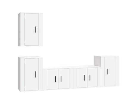Conjunto 5 de muebles para TV VIDAXL madera contrachapada blanco