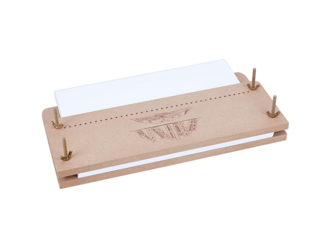Herramientas para encuadernación de madera, herramientas para bloques de encuadernación, prensa de encuadernación rectangular de madera Mdug