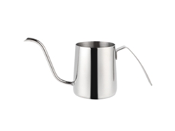 Cafetera de acero inoxidable de 250 ml con boca larga y asa, sin tapa, color plateado