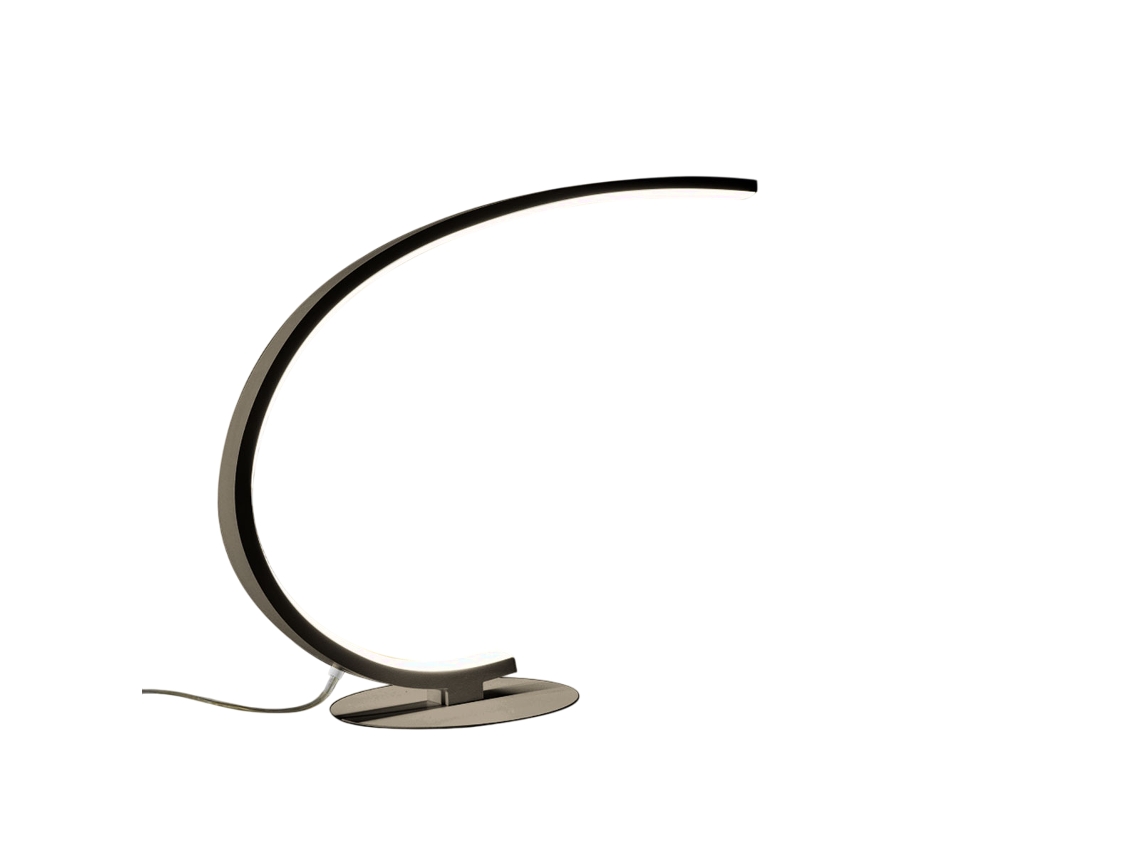 Lámpara de mesa LED regulable Iole de 12 W, luz cálida de 3000 K, titanio, diseño moderno, aluminio IP20, Gea Luce