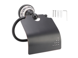 Dispensador de toallas de papel de pared con soporte para rollo.