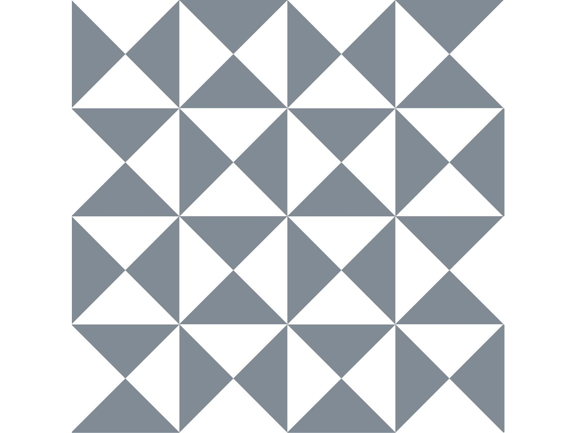 Pegatinas de azulejos 15 X 15 cm - Triángulos gris y blanco