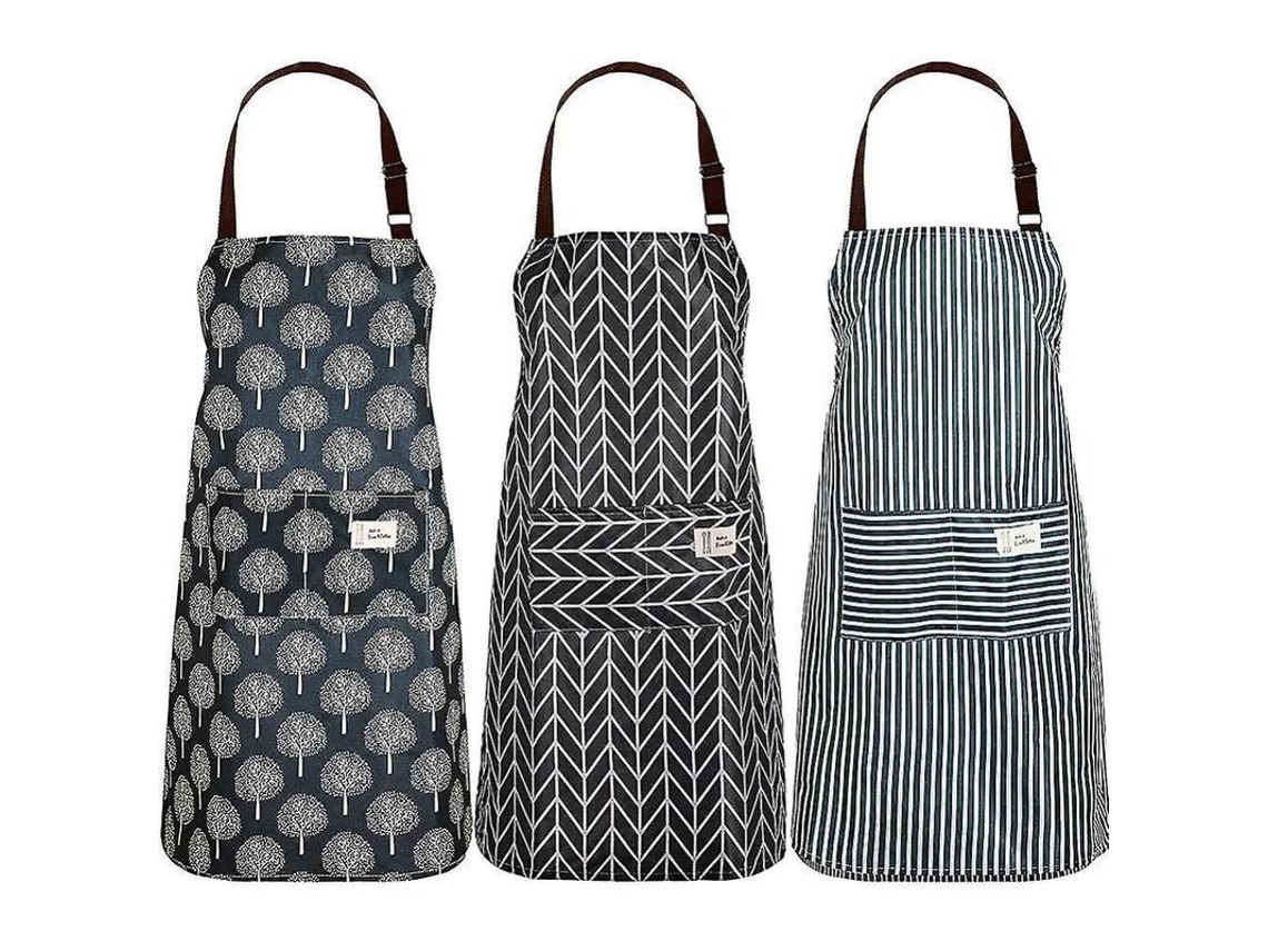 2026da-delantal Impermeable Para Mujer Con Bolsillos Ajustable 3 Piezas Para Cocina