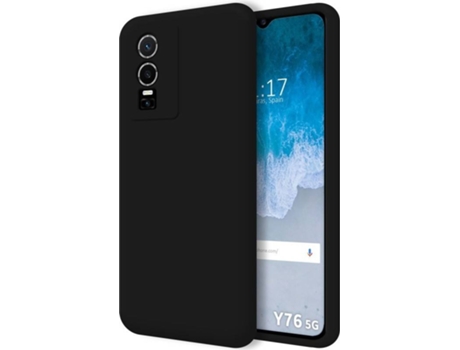 Carcasa para Vivo Y76 5G TUMUNDOSMARTPHONE Silicona Líquida Negro
