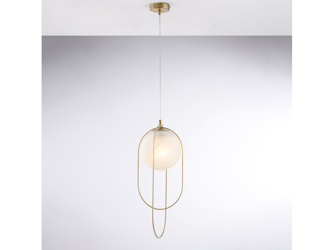 Erik - Suspensión Hierro Cromado Negro 1 Luz Con Esfera Dm.20156 - Ø23 - Bl277-s1-brz