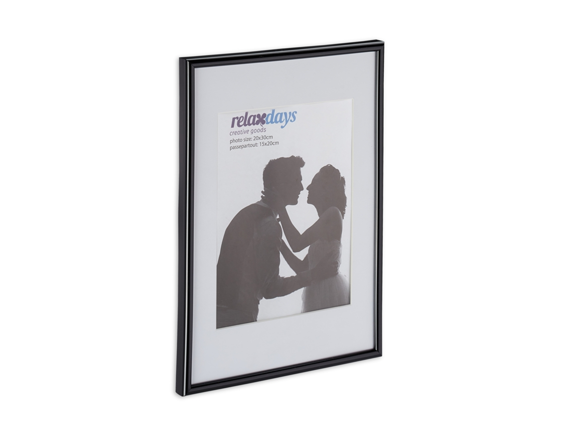 Juego De 2 Marcos De Fotos Relaxdays, 20×30 Cm, Paspartú 15×20 Cm, Cristal, Para Colocar O Colgar, Negros