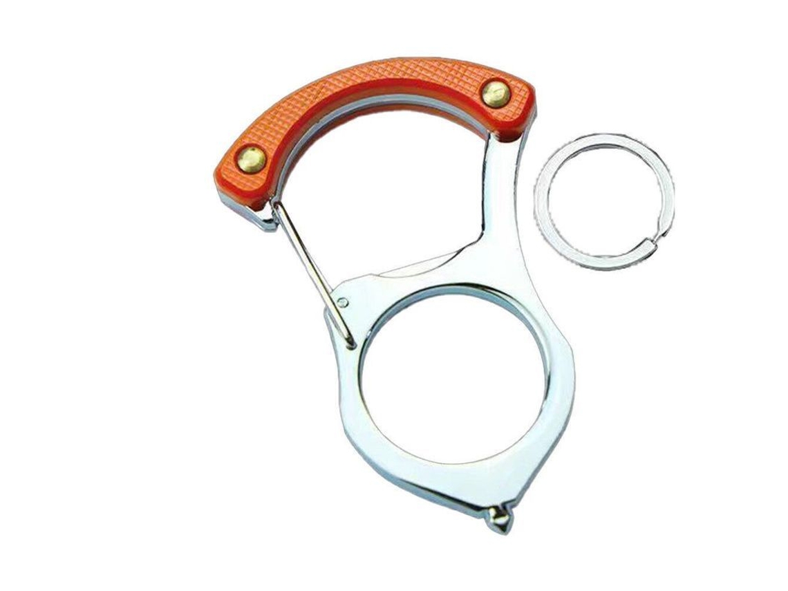 Llavero Portátil De Autodefensa Con Gancho Multifuncional Para Llaves De Coche Y Collar Para Una Conducción Segura (naranja)