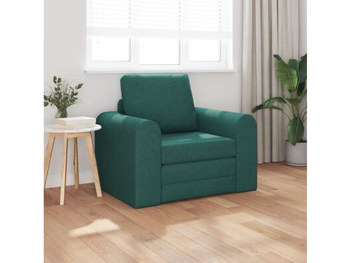 Sofa Cama De Suelo 2-en-1 Verde Oscuro 98x71x83 Cm Tejido Wsd453636