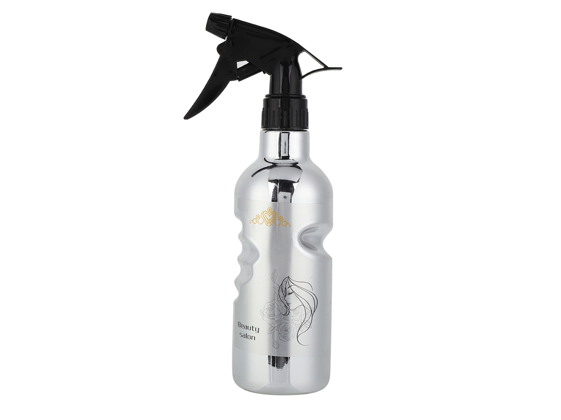 Frasco de spray para cabeleireiro de 500ml, estilo vintage, prateado, em ABS de alta qualidade (modelo 2026).