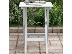 Mesa Auxiliar Plegable Madera Maciza De Álamo Blanca