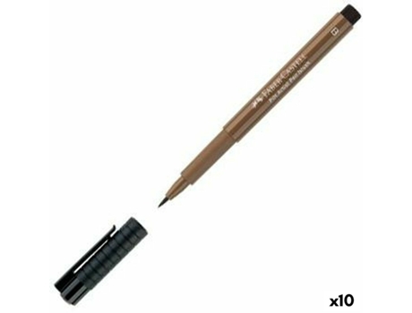 Rotuladores FABER-CASTELL pitt artist catanho escuro 10 unidades