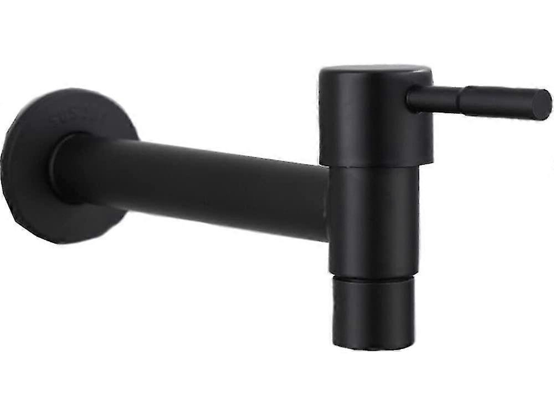 Grifo De Pared Negro Acero Inoxidable A Grifo De Agua Fría Ahorrador Para Cocina Baño Balcón Lavabo Piscina De Mop