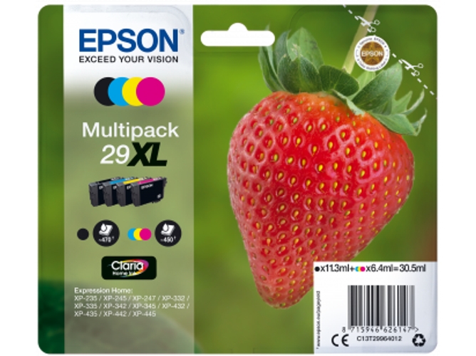 Pack ahorro cartuchos de tinta original EPSON, 29XL, Fresa, C13T29964012, T2996