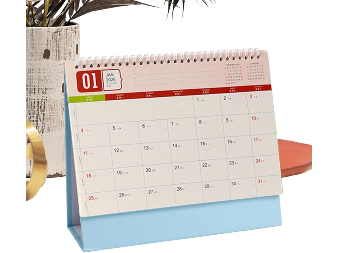 Calendario De Escritorio - 2026 | Horario Mensual | Calendario Familiar