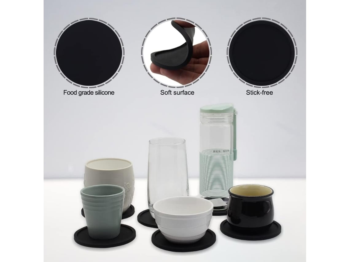 Compra Sourcing Map 12 Posavasos De Silicona Con Soporte, Posavasos Redondos De 4 Pulgadas Para Bebida, Antideslizantes, Antiadherentes, Resistentes Al Calor, Lavables Para Tazas, Protección De Mesa En
