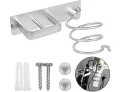 Soporte de pared de aluminio para secador de pelo, plancha y cepillo con organizador de cables. Ideal para guardar secadores de pelo, GOKOCO