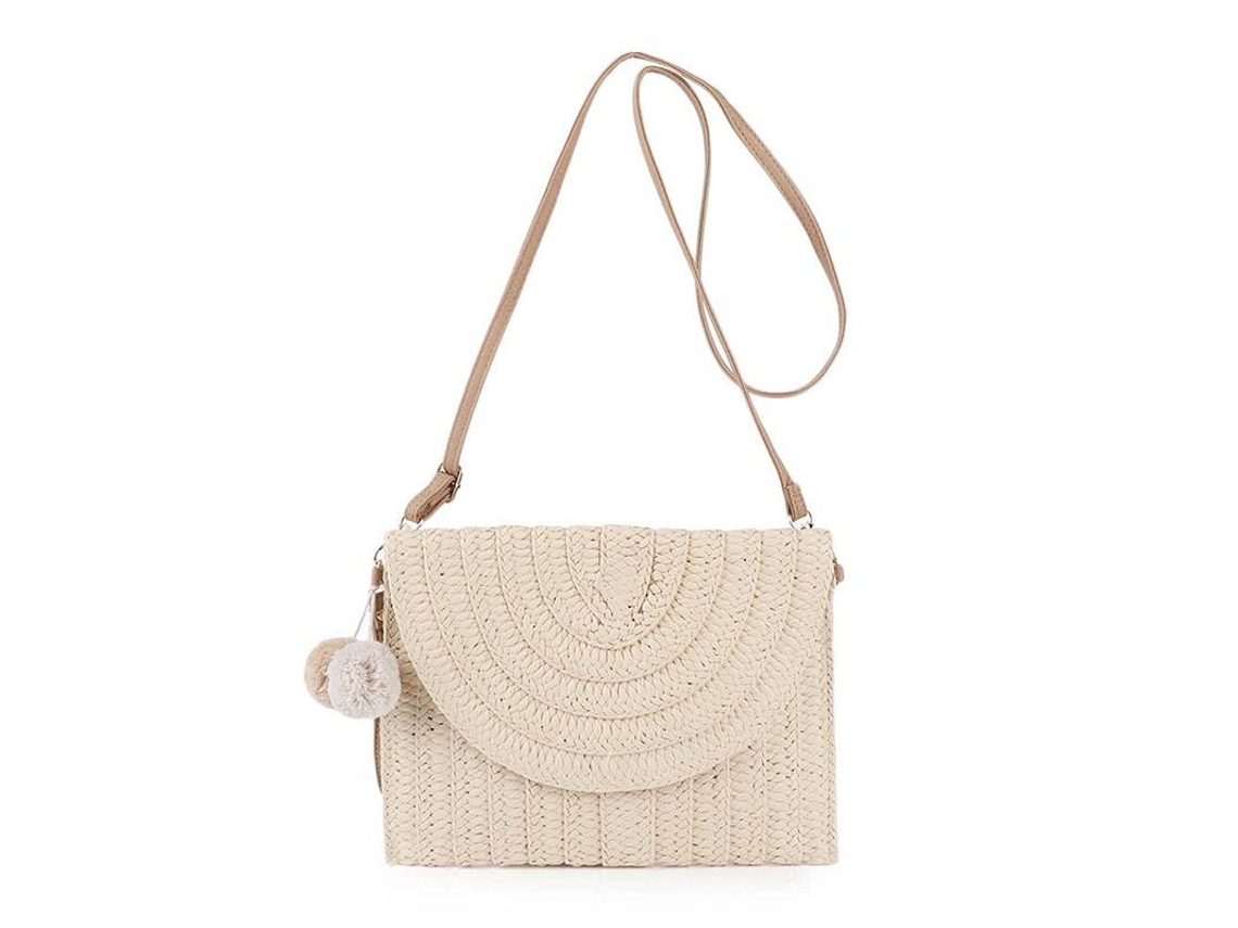 Bolso Cruzado De Paja Para Mujer Bolso De Playa Verano Cartero Envelope Hecho A Mano