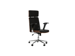 Silla Madera Pu 116,5 Ruedas Negro 71x69x108,5cm