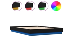 Maison Exclusive - Estructura De Cama Con Led Sin Colchón Negra 150x200 Cm