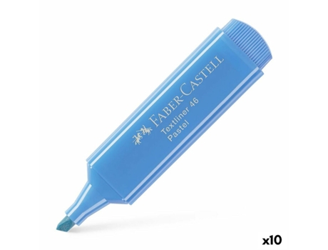 Marcador Fluorescente FABER-CASTELL Textliner 1546 Pastel Azul Océano (10 Unidades)