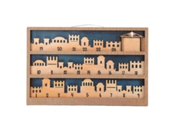 Calendario de Adviento de madera con escena de nacimiento y temporizador de cuenta regresiva para decoración - Duradero