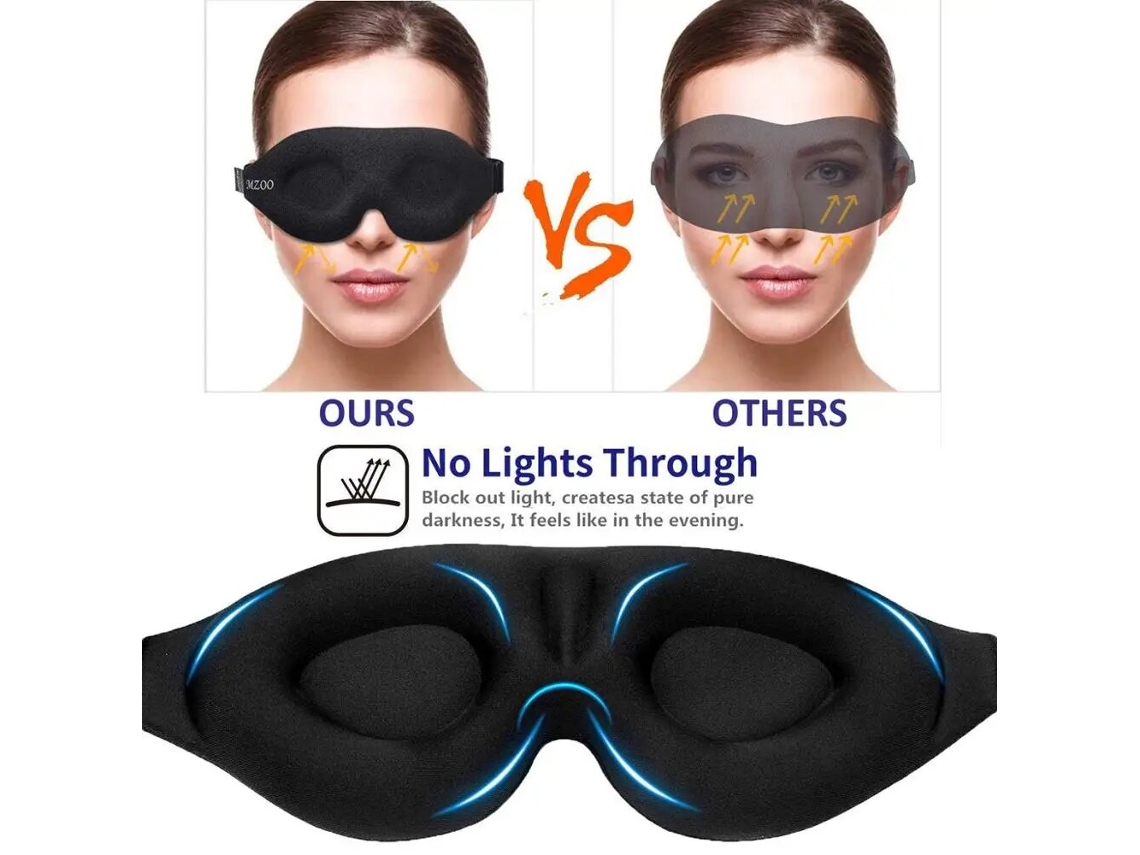 Kaload Máscara Dormir Rosa Homens Mulheres Formato 3d Contorno Anatômico Dormir Noite Bloquear Luz Macia Confortável Viagens Ioga Cochilos