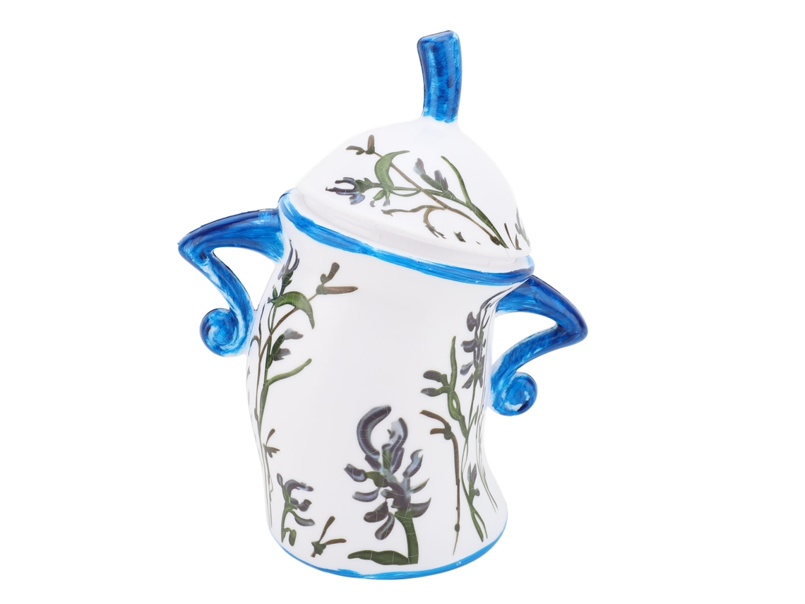 Tarro De Pvc Resistente A Caídas Para Guardar Té Con Tapa, Azul Y Blanco.