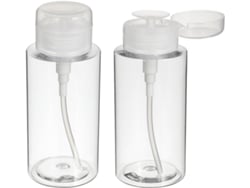 Frasco Vacío Transparente De 300 Ml Con Dosificador A Presión Para Desmaquillante Y Loción.