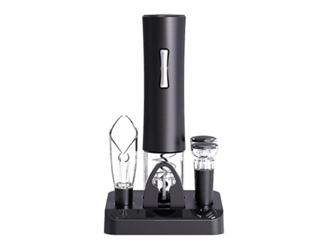 Juego de abrebotellas eléctrico, con base de almacenamiento, con pilas
