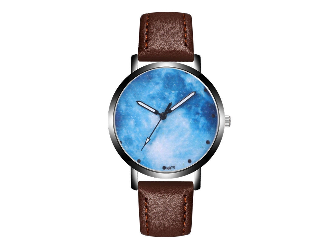 Reloj De Pulsera De Aleación Analógico De Cuarzo Con Dial Redondo Para Parejas Café Oscuro