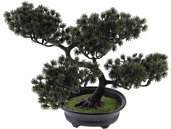 Bonsái De Pino Artificial En Maceta De Plástico, Planta Decorativa De Interior De Aspecto Realista.